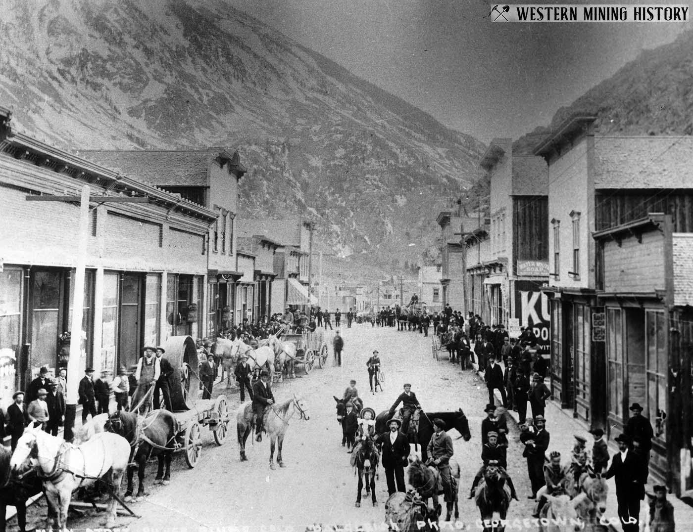 Historic main street in Silver Plume, Clear Creek County, Colorado